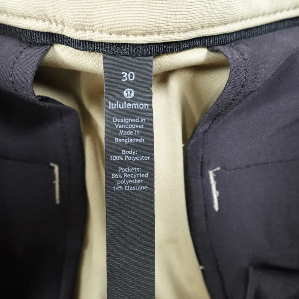 Lululemon Pant Mens 30x24 Tan Commission Slim Fit Chino‎ Khaki Brown Golf Work